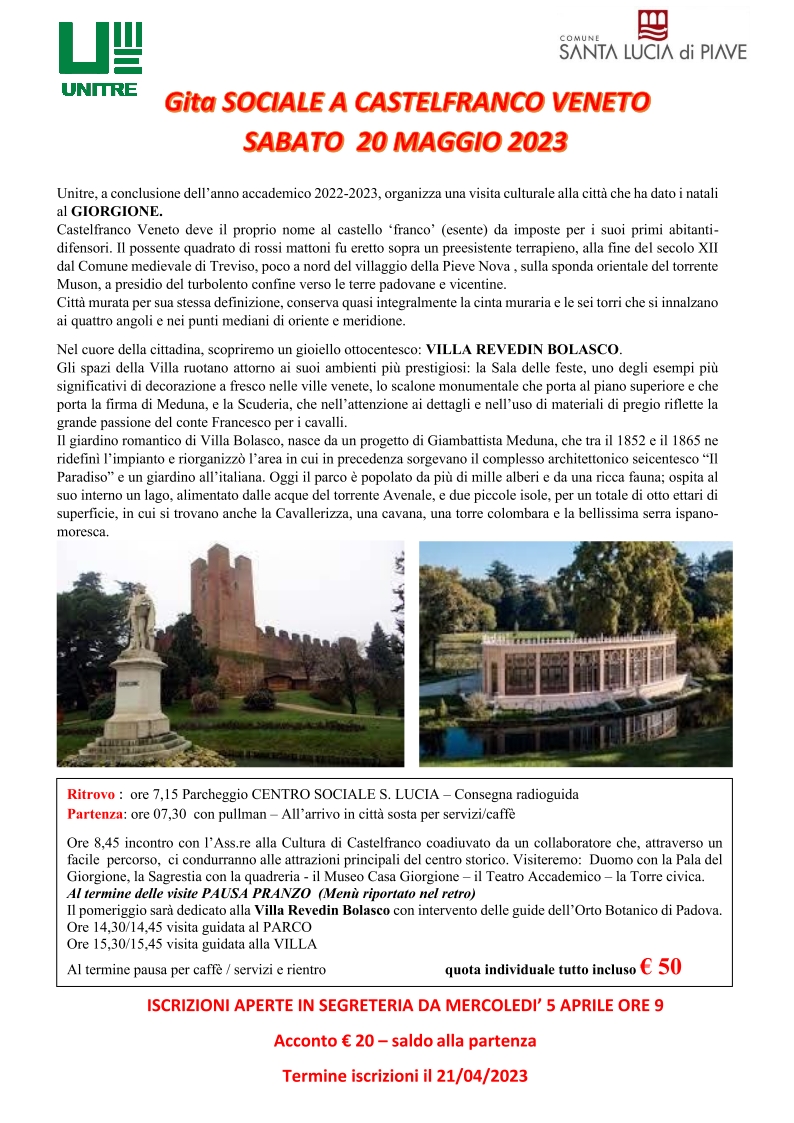 Gita Sociale a Castelfranco