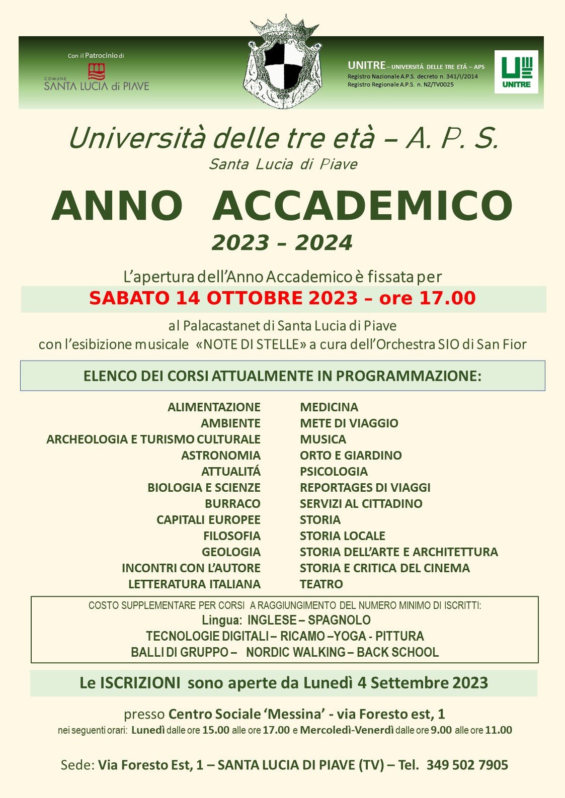 Locandina dell’Anno Accademico 2023/24