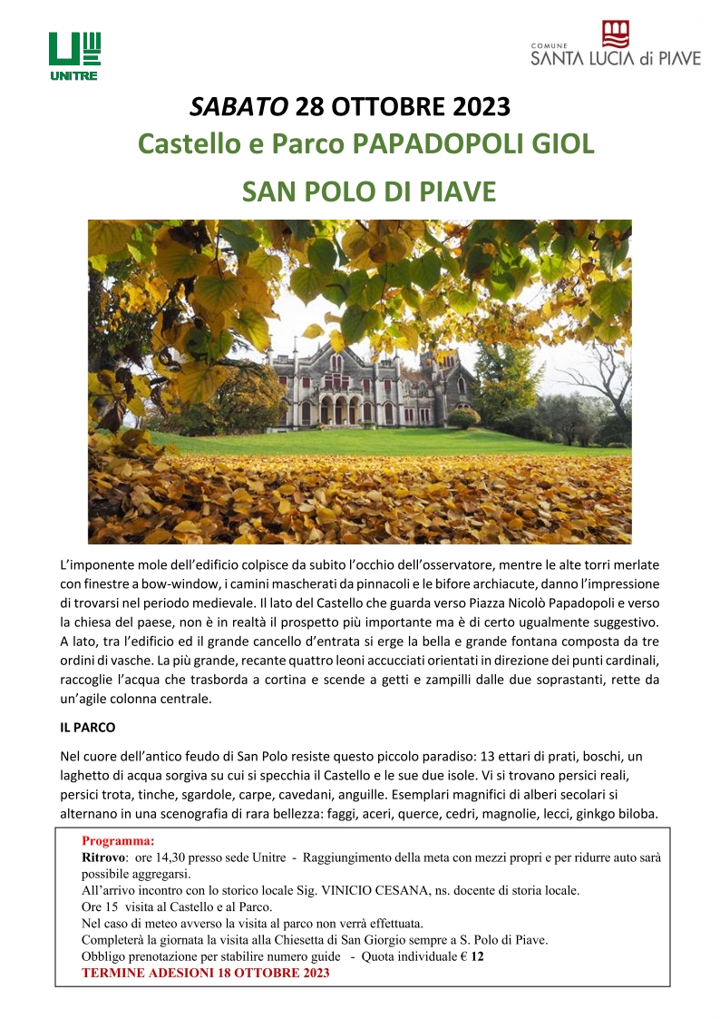 Castello e parco PAPADOPOLI- GIOL