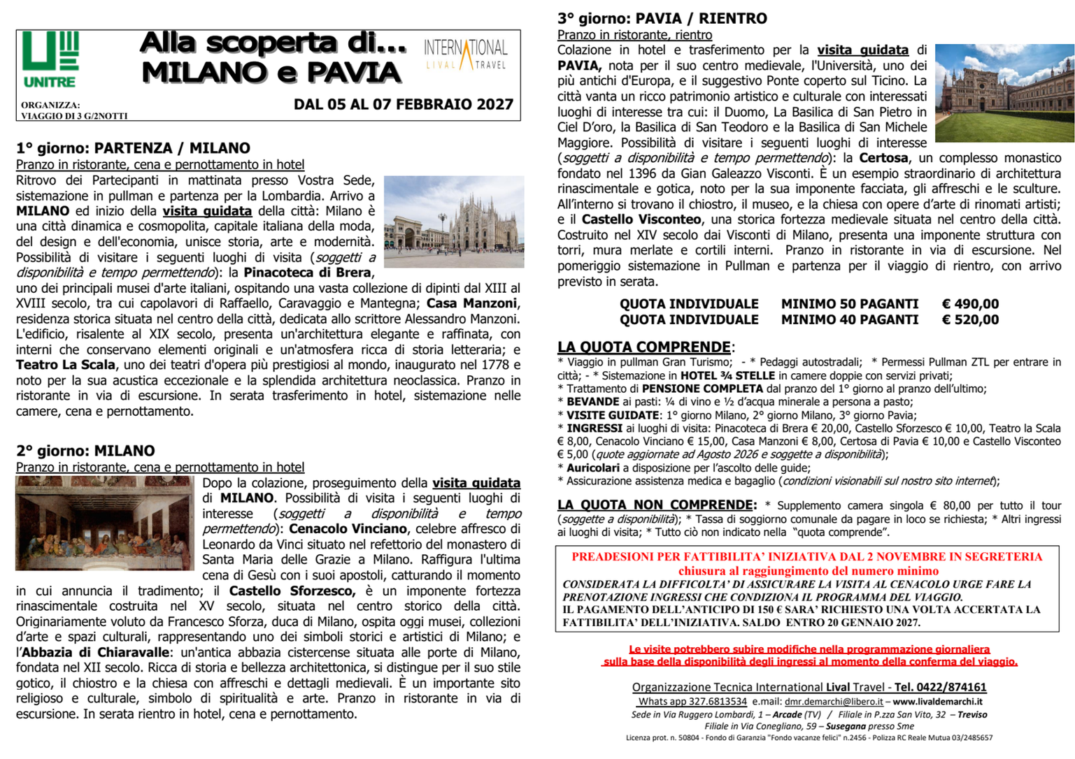 Milano – Pavia / Febbraio 2027